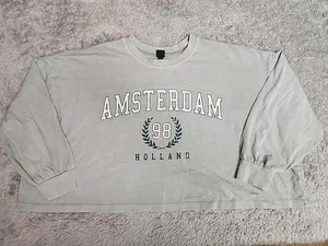 Wild Fable Damen Langarm Crop, Loose Fit Hemd, grün, Gr. XXL - Bild 1 von 5