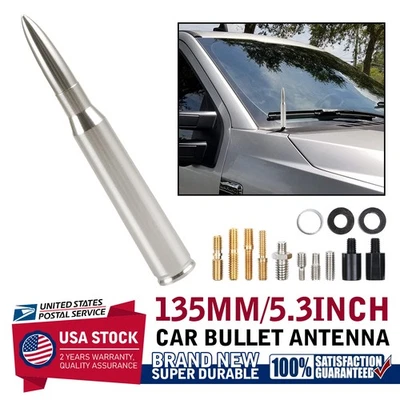 Antena bala plateada de 5,3" apta para Chevrolet Silverado 2500 1999-2015 Foto 1 de 4