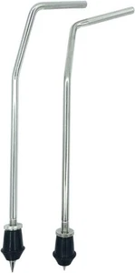 2 Stück Bassdrum Sporen Beine gebogen Metall Bodentom Typ F-gebogen, silber  - Bild 1 von 6