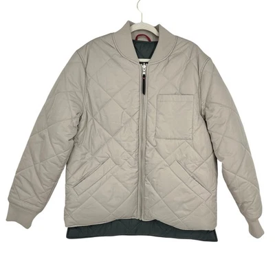 Chaqueta acolchada acolchada con diamantes reversible Robert Graham para hombre XL gris piedra $278 Foto 1 de 4