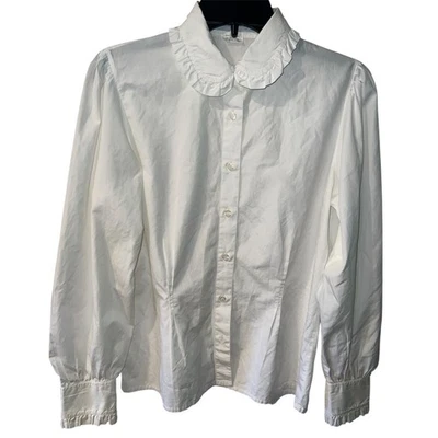 Blusa Charles Cotonay París Francia Mujer 40 Talla M Algodón Botón Camisa Regencia Foto 1 de 4