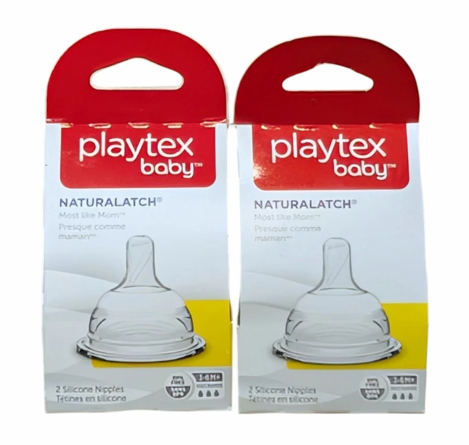7 Playtex Baby NaturaLatch Silicone BPA 3m Fast Flow 14 Nipples