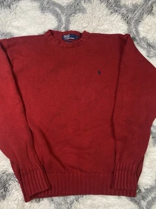 Polo Ralph Lauren Pullover Herren Large rot Rundhals Baumwolle Strickpullover klassisch - Bild 1 von 7