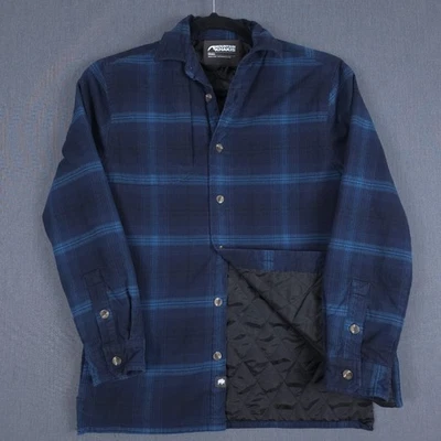 Chaqueta Camisa Mountain Khakis Para Hombre Pequeña Azul A Cuadros Edredón Forrado Exterior Foto 1 de 4