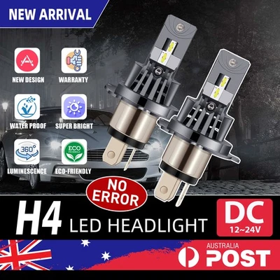 2PC H4 LED CANBUS Headlight Kit Bulbs  For Ford Falcon BA BF FG XR6 6000K - image 1 of 4