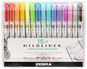 Zebra Pen Mildliner Set di evidenziatori a doppia estremità, punte a punta larga e fine, - Foto 1 di 11
