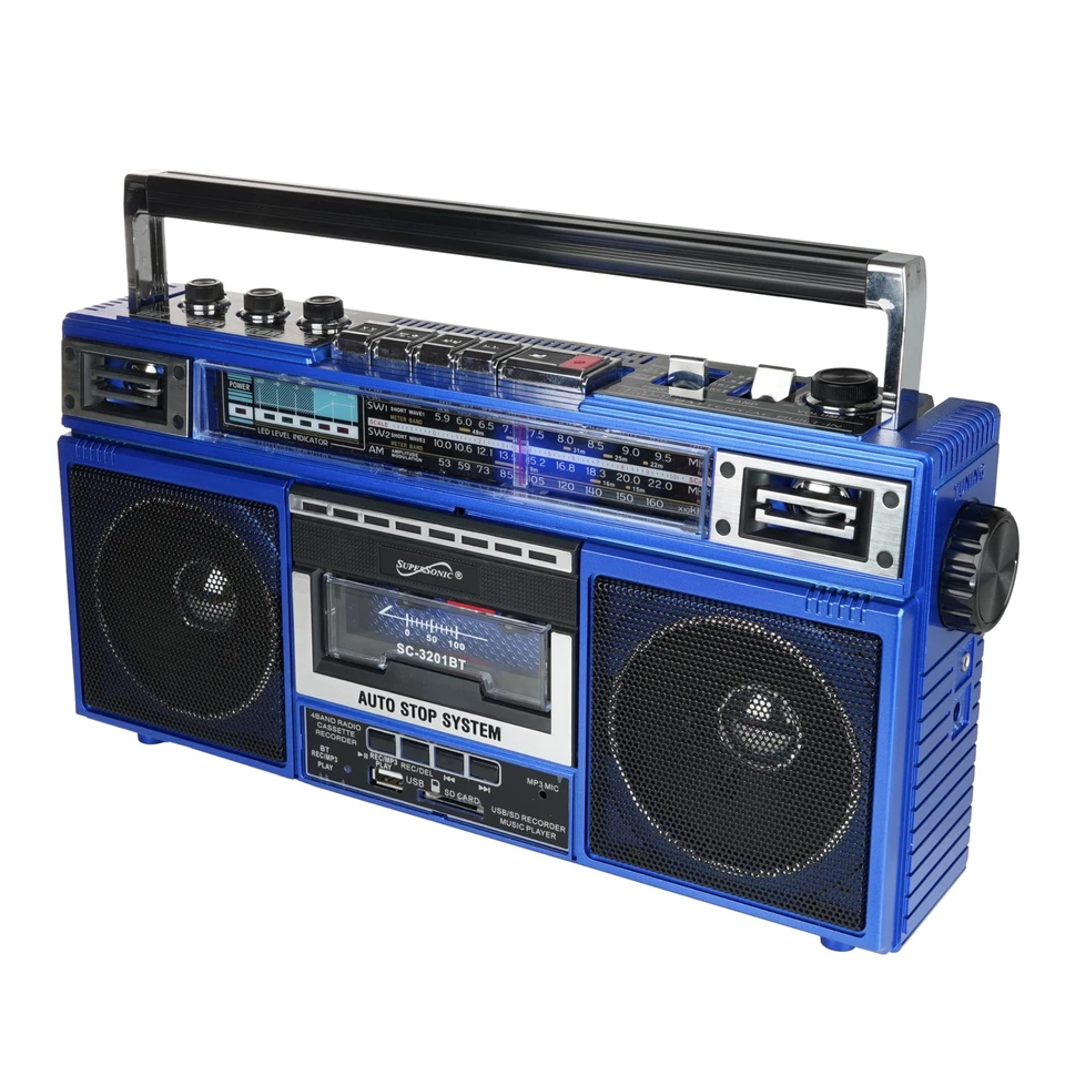 SC-3201BT Radio 4 Bandas y Reproductor de Cassette Boombox, Altavoz Bluetooth, AM/FM/SW... Foto 1 de 3