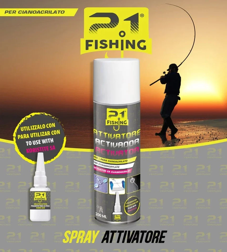 KIT COLLA PESCA CIANOACRILATO + ATTIVATORE 21 FISHING TRAVI FINALI FILO MONOFILO