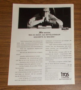 Seltene Werbung ITOS Computer - Als Mittelständler Geschäfte machen 1991 - Bild 1 von 1