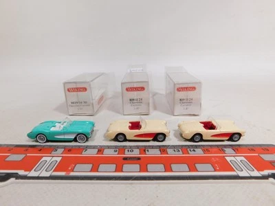 3X Chevrolet Corvette H0 1:87 0819 04 30 819 01 24 Mint Box #DW931-0,5 - Immagine 1 di 4