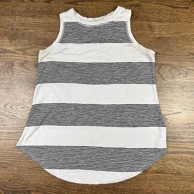 Athleta Tank Top Womens X Small Gray Black Striped Activewear Outdoor Causal - image 1 of 4