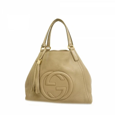 Bolso de Mano Gucci Soho Cuero Beige Dorado Herrajes 282309 #RC06201 Foto 1 de 4