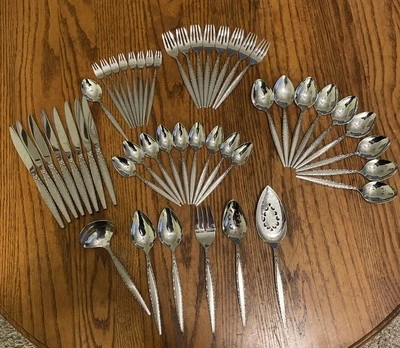 Community Stainless Venetia Serving Set Spoons Forks Knives 49 Pieces Oneida - Image 1 of 4