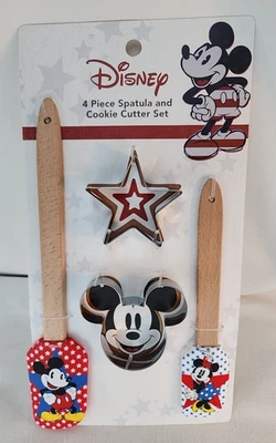 Disney MICKEY & MINNIE Spatula Cookie Cutter 4 Piece Set New Kitchen - Image 1 of 3