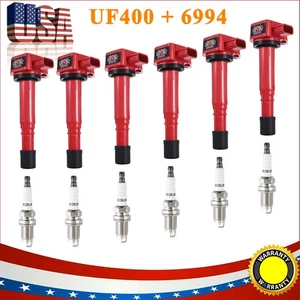 UF400 Ignition Coil & Spark Plug Set For 2003 2005 2006 2008 Honda Pilot 3.5L V6 - Foto 1 di 20