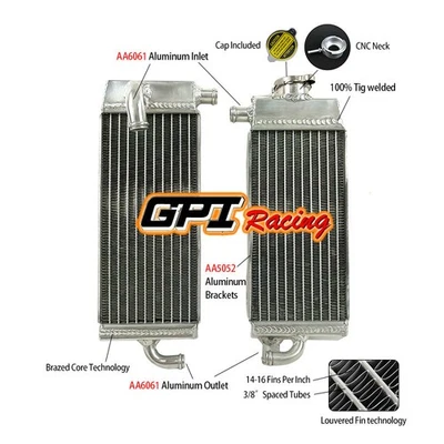 Radiador de aluminio para YAMAHA YZ125 YZ 125 1996-2001 1997 1998 1999 2000 Foto 1 de 4