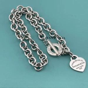 Tiffany Co. Necklace, Return to Tiffany Heart Toggle Necklace 18” With Box 80g - Picture 1 of 16