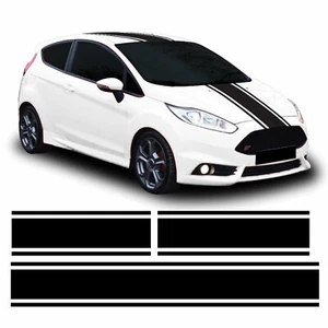 Center Ganzkörper Rennstreifen für Ford Fiesta Mk7 MK7.5 ST Vinyl Aufkleber Aufkleber - Bild 1 von 2