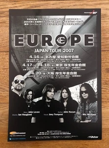 EUROPE 2007 Japan Tour ORIGINAL 2-sided JAPANESE POSTER size: 10x7 inches - Imagen 1 de 2