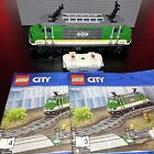 Lego City Eisenbahn, Güterzug grün, E-Lok, 60198 mit Anleitung, Fernbedienung