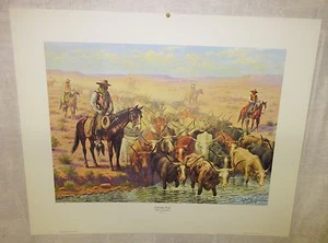 Stampa cowboy 1958 "Chisholm Trail" di Robert Lindneux - Foto 1 di 2