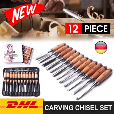 Schnitzwerkzeug Satz 12 Teilig Schnitzsatz Schnitzmesser Handwerk Holz Schnitzen - Bild 1 von 4