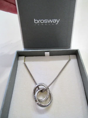 BROSWAY Италия двойной кольцо ожерелье "Где любовь есть жизнь" - 925 цепочка - Изображение 1 из 4