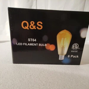 6-Pack ST64 LED Bulbs, 6 W, E26, 360° Angle, Vintage Edison 4000K, 700 lumens - Picture 1 of 5
