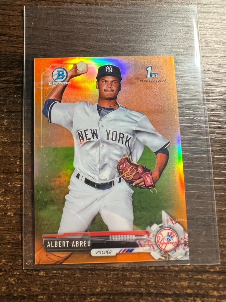 A121,115 - 2017 Bowman Chrome Mini Orange Refractors #BCP153 Albert Abreu/25 - Image 1 of 1