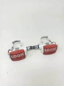 pedals pedali corsa Road Look pp 76 PP76 bianchi white rosso red - Foto 1 di 5