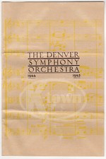 Denver Symphony Orchestra Gypsy Baron Vintage Classical Music Concert Program