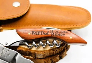 Engraved Corkscrew Wine Opener β Personalised Gift for Him or Groomsman - Picture 1 of 10