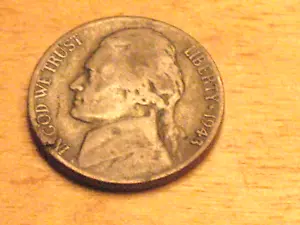 US COIN Jefferson Nickle 1943S Error Not Cleaned 86712 - Picture 1 of 4
