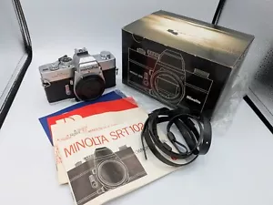Minolta SRT 102 Film Camera w/ Instructions, Box, & Strap - Excellent Condition - Picture 1 of 13