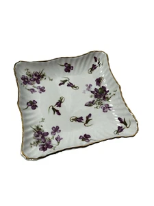 Hammersley viktorianische Veilchen quadratische Schale, englisches Bone China Porzellan 5" x 5" - Bild 1 von 4