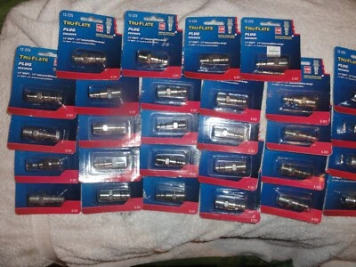 PLEWS EDELMANN BIG LOT 28 Tru-Flate Air Line Compressor Fitting 1/4" Male Hose Plug 12-225 I/M