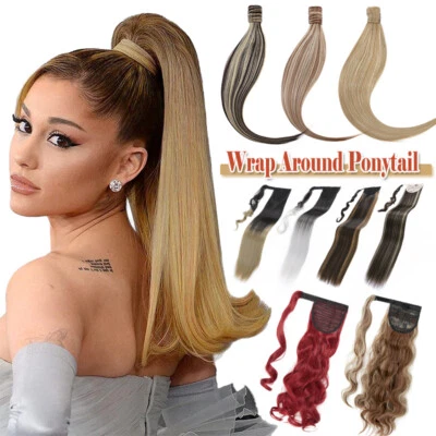 ELAILITE Clip In Pferdeschwanz Magic Zopf Haarteil Glatt Extensions Dick Ponytail Lange