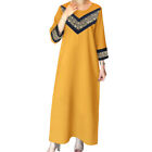 Zanzea Women Summer Half Sleeve Printed Patchwork Casual Loose Kaftan Long Dress