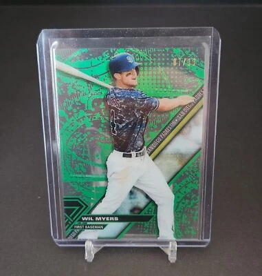 2017 Topps High Tek Pattern 1 Green Rainbow /99 Wil Myers #HT-WM - Image 1 of 3