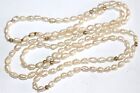Solid 14K yellow gold 14K gold beads real pearls necklace Lot#1296