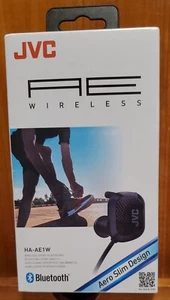 Sealed, NIB JVC Wireless Sport Headphones Bluetooth HA-AE1W, Aero Slim Design - Picture 1 of 13