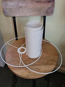 CRAFT LAMPSHADE KIT SMALL DRUM EASY FIT RINGS AND CLIPS CREAM FLECK COLOUR - Picture 1 of 5