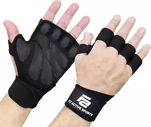 New Ventilated Weight Lifting Workout Gloves with Built-In Wrist Wraps for Men a - Picture 1 of 11