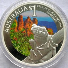 Australia 2011 Frog Colour 1oz Silver Coin,Proof