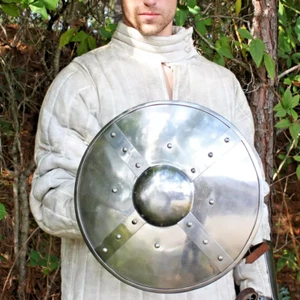 MITTELALTER RENAISSANCE BOGENSCHÜTZEN KAMPF BUCKLER SCHILD 14G STAHL KAMPFBEREIT - Bild 1 von 7