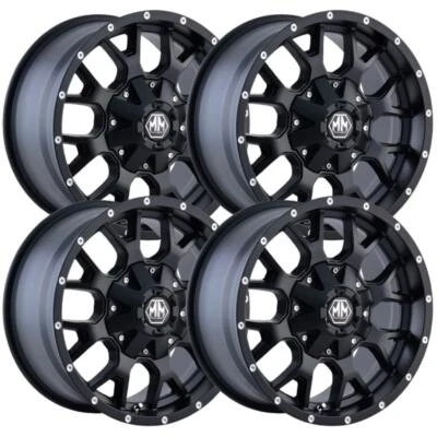 (Set-4) Mayhem Warrior 18x9 5x150/5x139.7 -12mm Matte Black Wheels Rims 18 Inch - Image 1 of 3