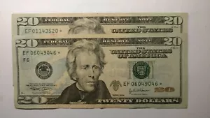 {2} FR-2090F* $20.00 Star Federal Reserve Note Circulated--- - Picture 1 of 4