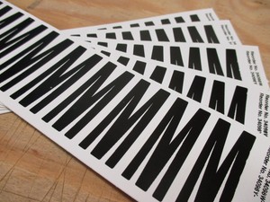 Letter Label, M, 2 In. H, 2 Pk 10 Pcs (8Aj96-M1127)