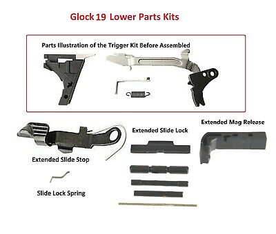 For Glock 19 LPK Polymer Trigger Both Extended Release & Slide Lock • 49.99$