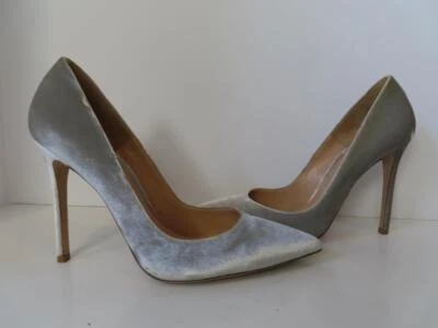 Zapatos/zapatos Gianvito Rossi de terciopelo plateado punta 110 mm talla 40/US 10 Foto 1 de 4